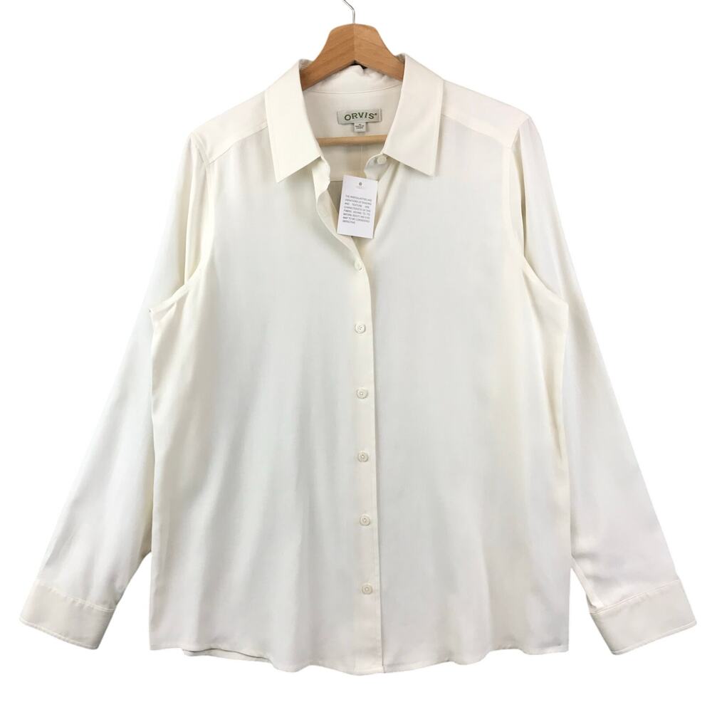 Orvis Cream Button-Front Blouse